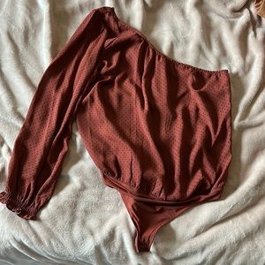 Abercrombie One Shoulder Long Sleeve Bodysuit